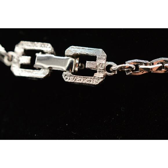 Vintage Givenchy 80s Logo Box Chain Necklace 36" Signed Runway Designer Jewelry - Picture 8 of 12